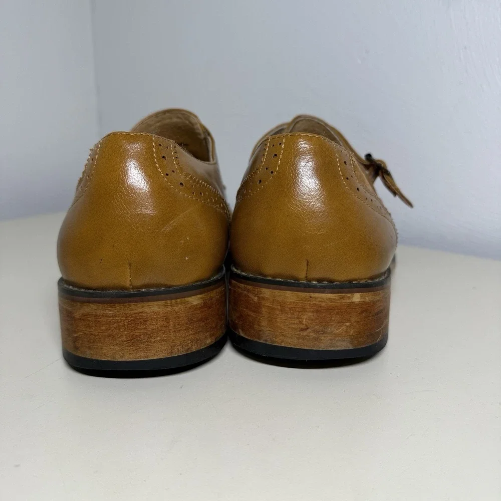 Gino Vitale Tan Double Monk Strap Dress Leather Suede Loafers / Men's Size 12